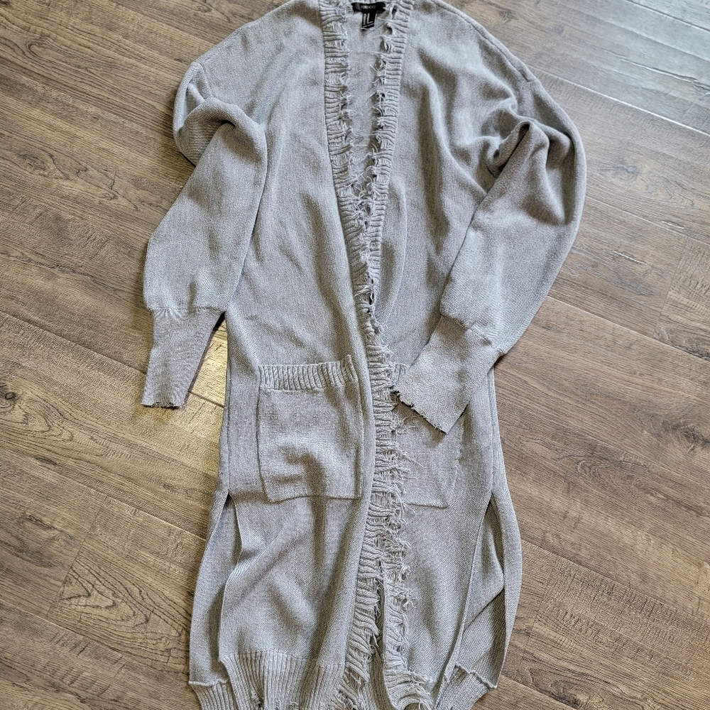 Forever 21 Gray Duster with side slit - M